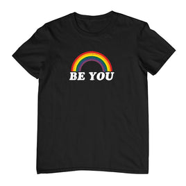 Be You Rainbow Logo Childrens T-Shirt (Black)