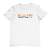 Equality ("Painted" Rainbow Flag Colours) Childrens T-Shirt (White)