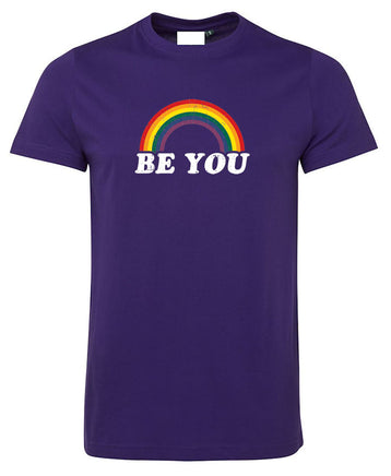 Be You Rainbow Logo T-Shirt (Purple) - Wear It Purple Day T-Shirts