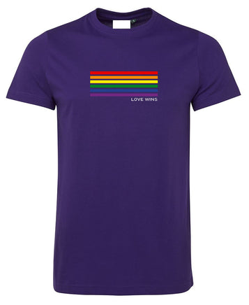 Rainbow Stripes Love Wins T-Shirt (Purple)