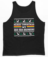 Merry Christmas Ho-Ho-Homos "Masculine Fit" Singlet (Black)