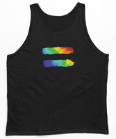 Rainbow Equal Symbol "Masculine Fit" Singlet (Black) by Queer Gifts Australia