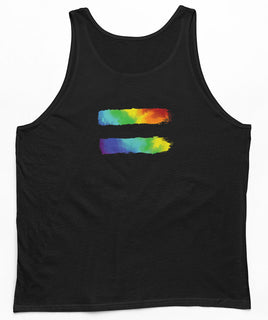 Rainbow Equal Symbol "Masculine Fit" Singlet (Black) by Queer Gifts Australia